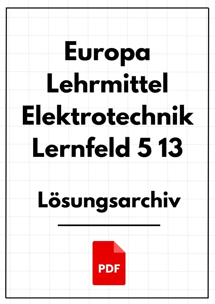 Europa Lehrmittel Elektrotechnik Lernfeld 5 13